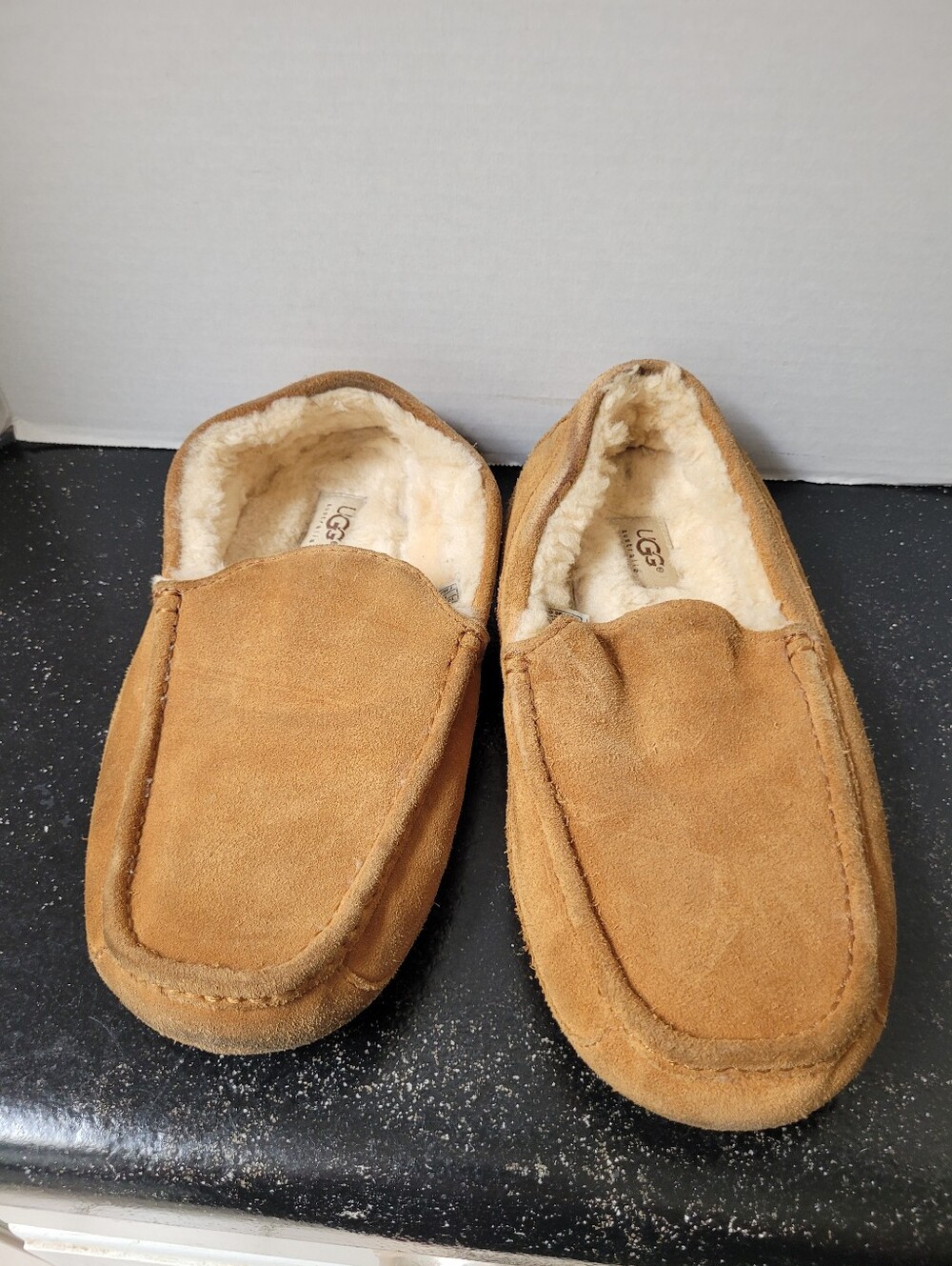 UGG Men’s Chestnut Suede Slip-On Shearling Slippers